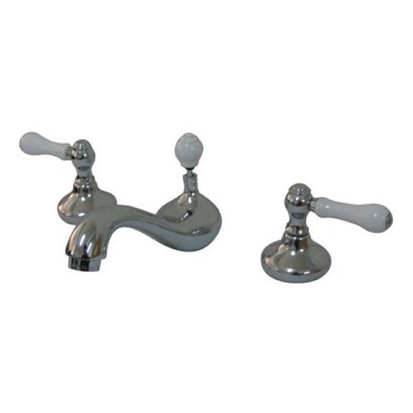 Kingston Brass Ks94.Pl English Vintage Widespread Bathroom Faucet with Porcelain Polished Chrome