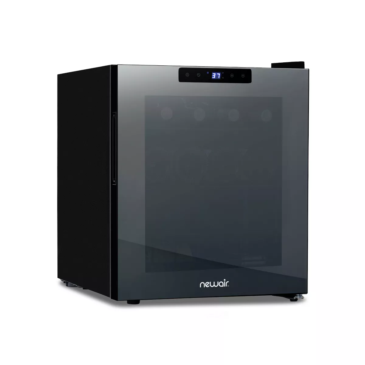 Newair Shadow Series Wine Cooler Refrigerator 16 Bottle, Freestanding Glass Door Wine Cellar, Single Zone Small Wine Fridge