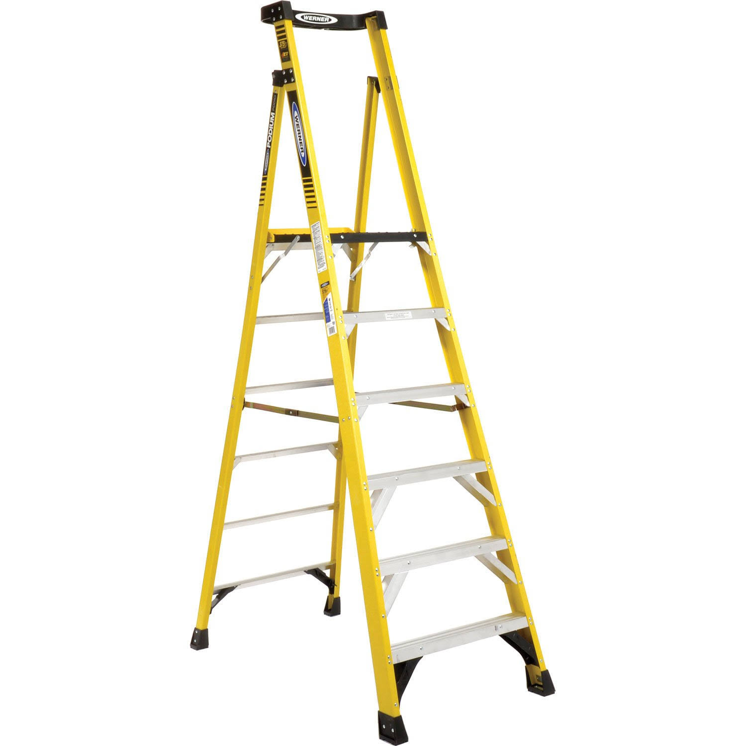Werner Podium 6-ft Fiberglass 375-lb Type IAA Step Ladder PD7306