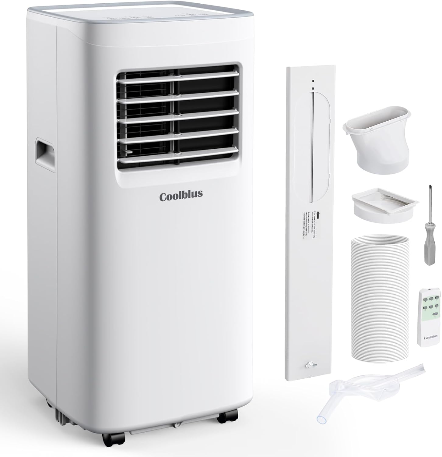 10000 BTU Portable Air Conditioners Cool Up to 450 Sq.Ft 3-IN-1 Portable AC Unit with Remote Control/LED Display/Installation Kits & Screwdriver/24Hrs Timer for Home/Office White