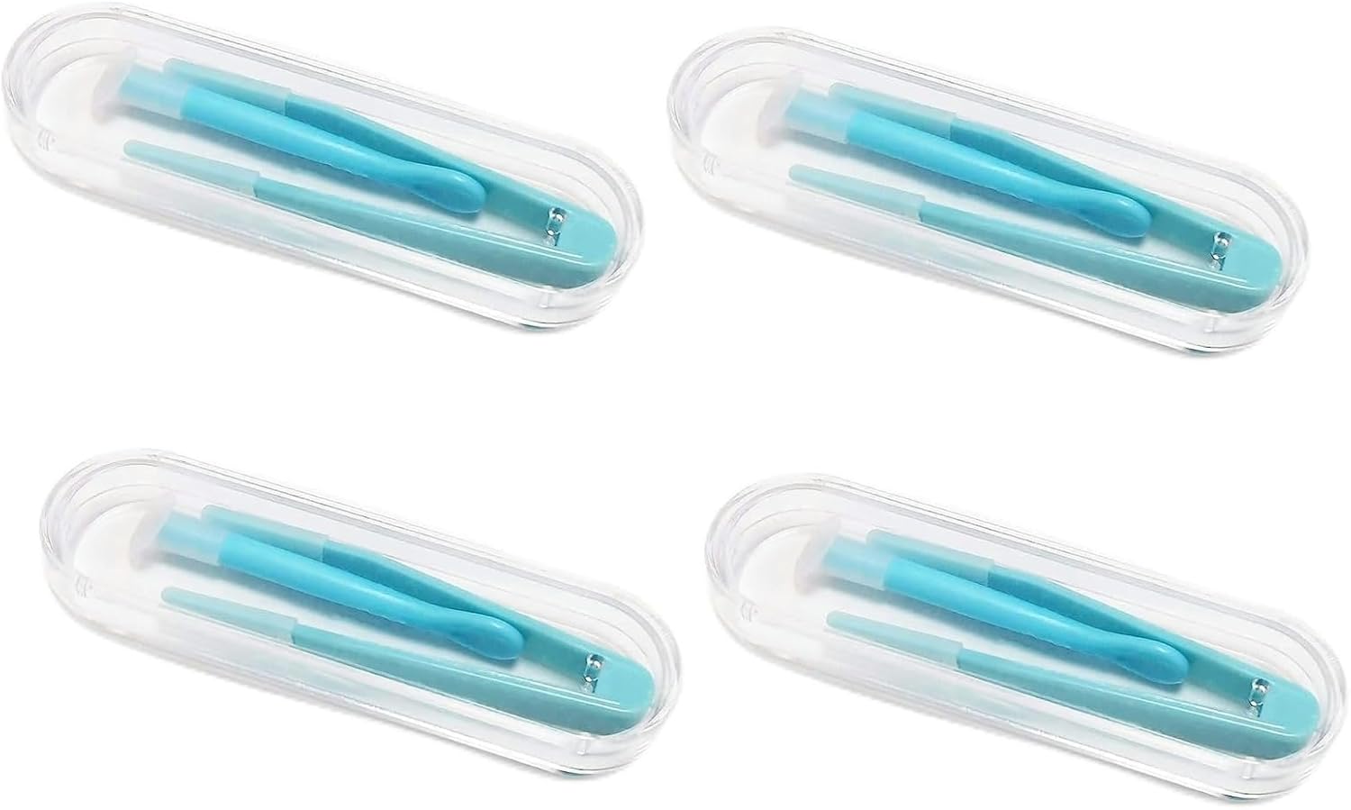 4Pcs Blue Contact Applicator Contact Lens Remover Tool Inserter/Remover+Tweezer with Soft Tip for Contact Lens Cases Health and Household Contact Lens Care