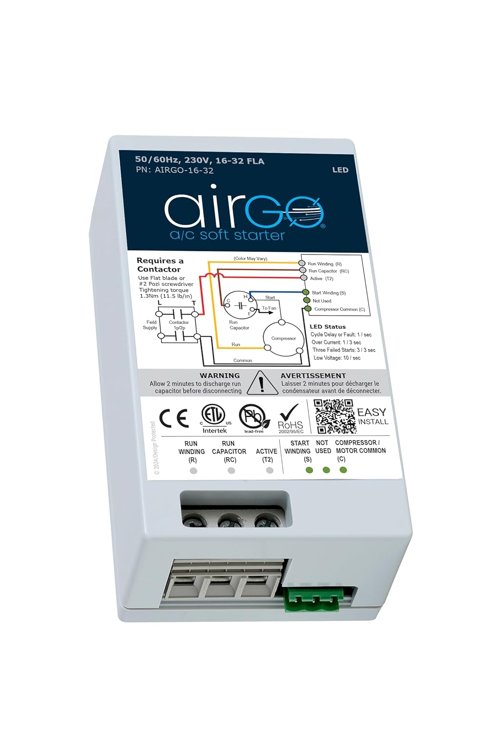 Air Conditioner Soft Start Module  Easy DIY Install  Smallest Soft Start on The Market  Reverse Motor Protection for Generator Use. Proven Reliability. (16-32A)