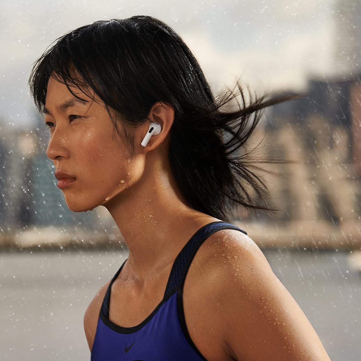 Apple AirPods (3rd Generation) Wireless Ear Buds  Bluetooth Headphones  Personalized Spatial Audio  Sweat and Water Resistant  Lightning Charging Case Included  Up to 30 Hours of Battery Life