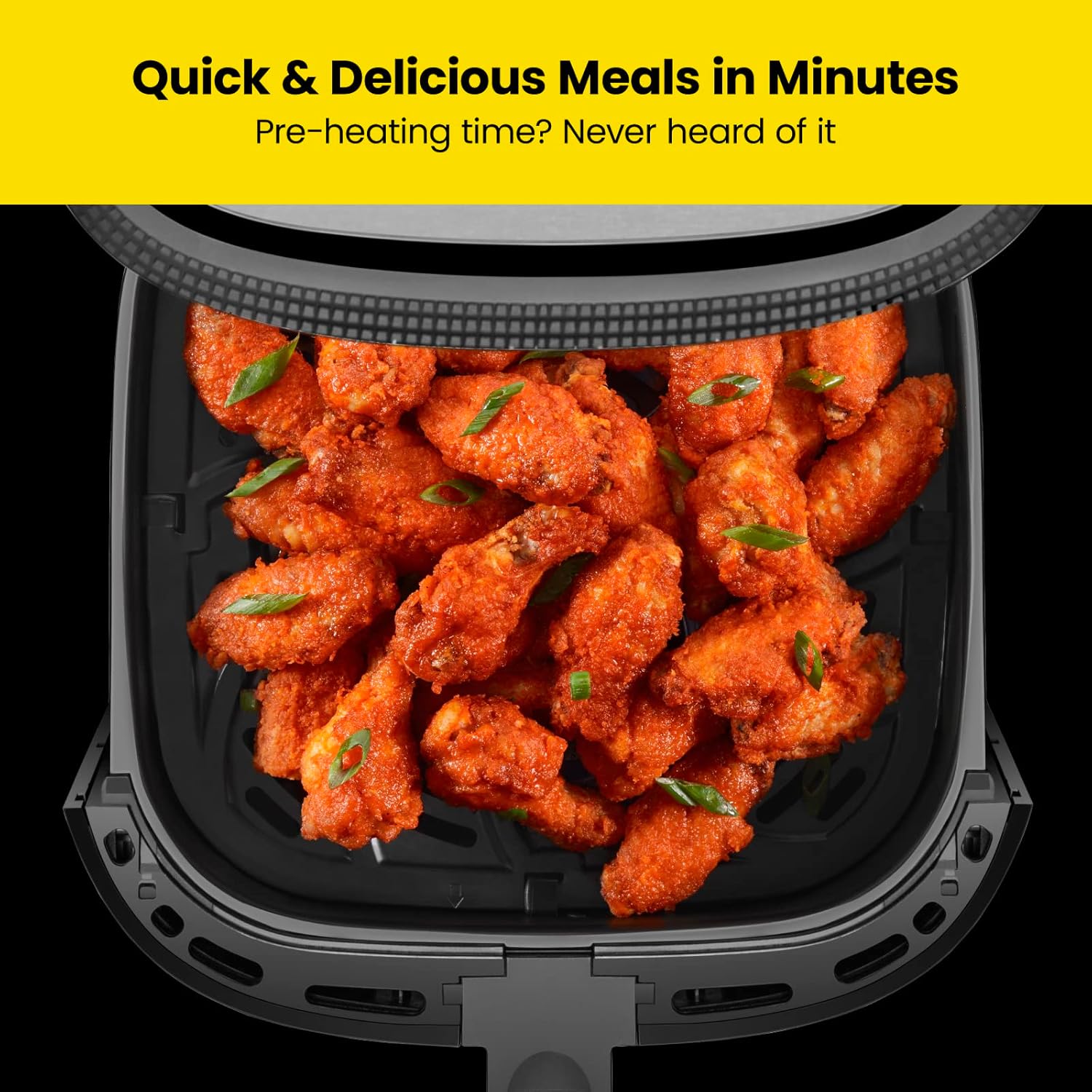 Chefman TurboFry® Touch Air Fryer  XL 8-Qt Family Size  One-Touch Digital Control Presets  French Fries  Chicken  Meat  Fish  Nonstick Dishwasher-Safe Parts  Automatic Shutoff  Stainless Steel