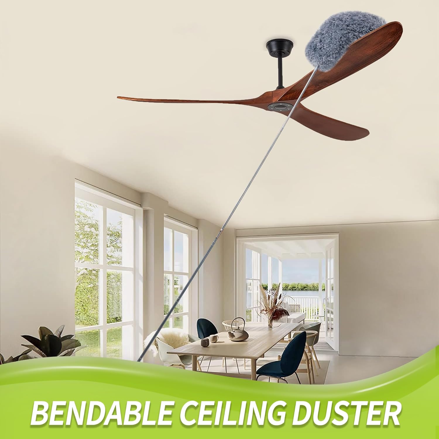 Cobweb Duster with Extension Pole  Spider Web Brush & Ceiling Duster Kit for Cleaning  100" Microfiber Feather Duster Cleaner with Washable Head for Ceiling Fan  Furniture  Home