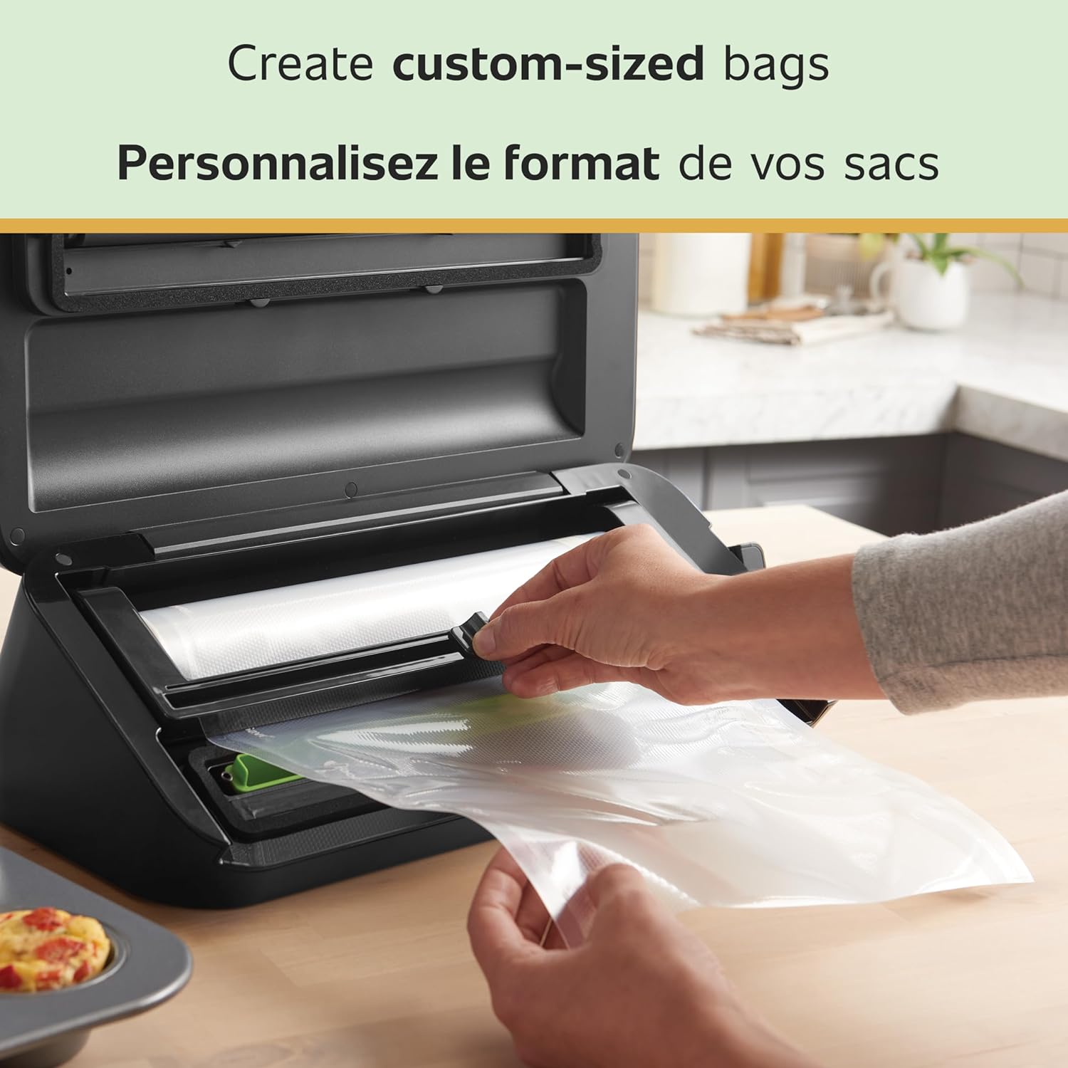 FoodSaver Custom Length Vacuum Sealer Bags Multipack  5 Count Rolls for Airtight Food Storage and Sous Vide - Compatible with FoodSaver  8 (2 Pack) and 11 (3 Pack)
