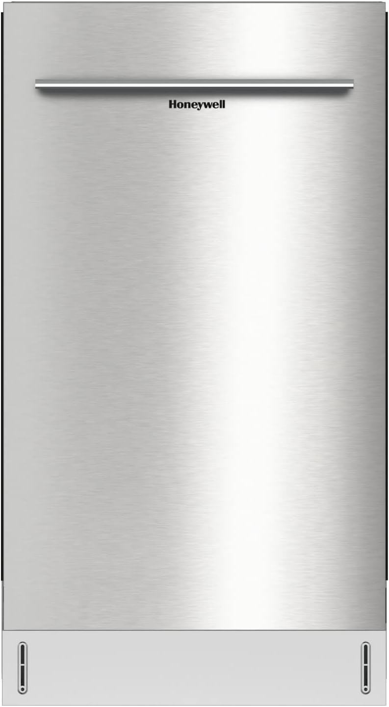 Honeywell 18 Inch Dishwasher with 8 Place settings  6 Washing Programs  Stainless Steel Tub  UL/Energy Star- Stainless Steel