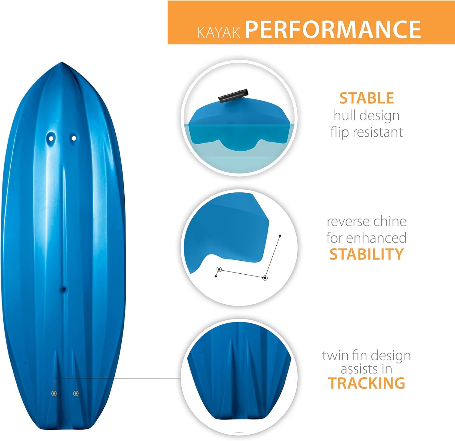 Lifetime Youth Wave Kayak (Paddle Included)  Blue  6'