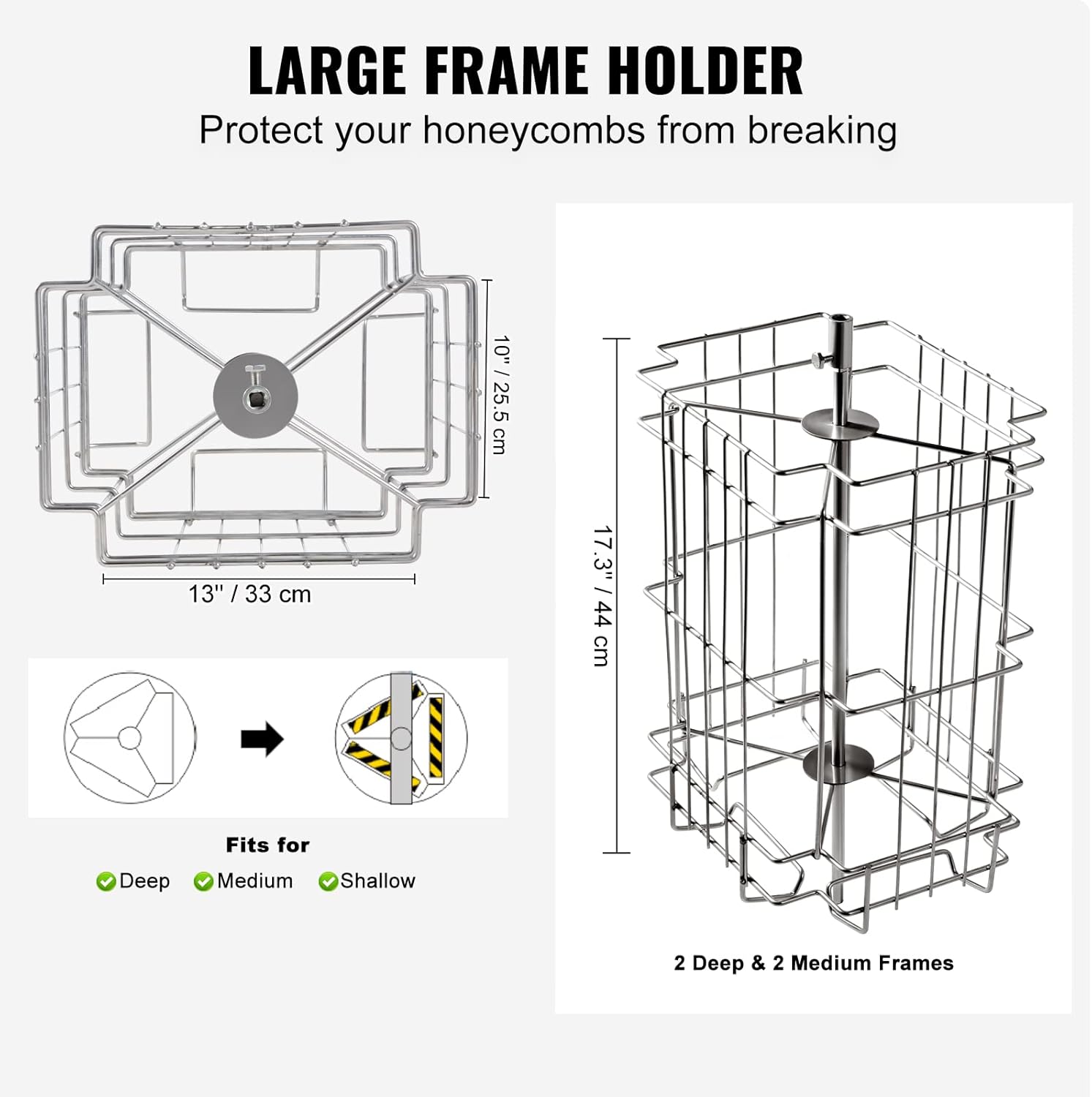 VEVOR Honey Extractor 2/4 Frame Stainless Steel Manual Beekeeping Extraction  Honeycomb Drum Spinner with Transparent Lid  Apiary Centrifuge Equipment with Height Adjustable Stand