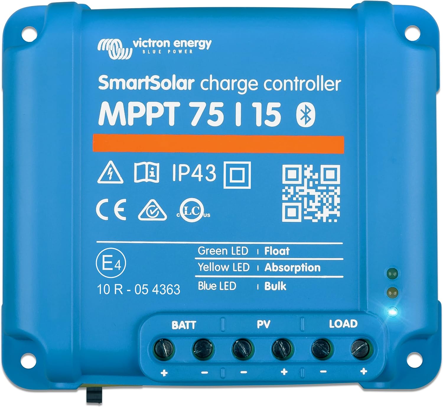 Victron Energy SmartSolar MPPT Solar Charge Controller (Bluetooth) - Charge Controllers for Solar Panels - 75V  15 amp  12/24-Volt